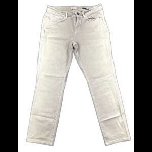 J Jill Denim Jeans Womens Size 8P Tall White Authentic Fit Slim Ankle Stretch